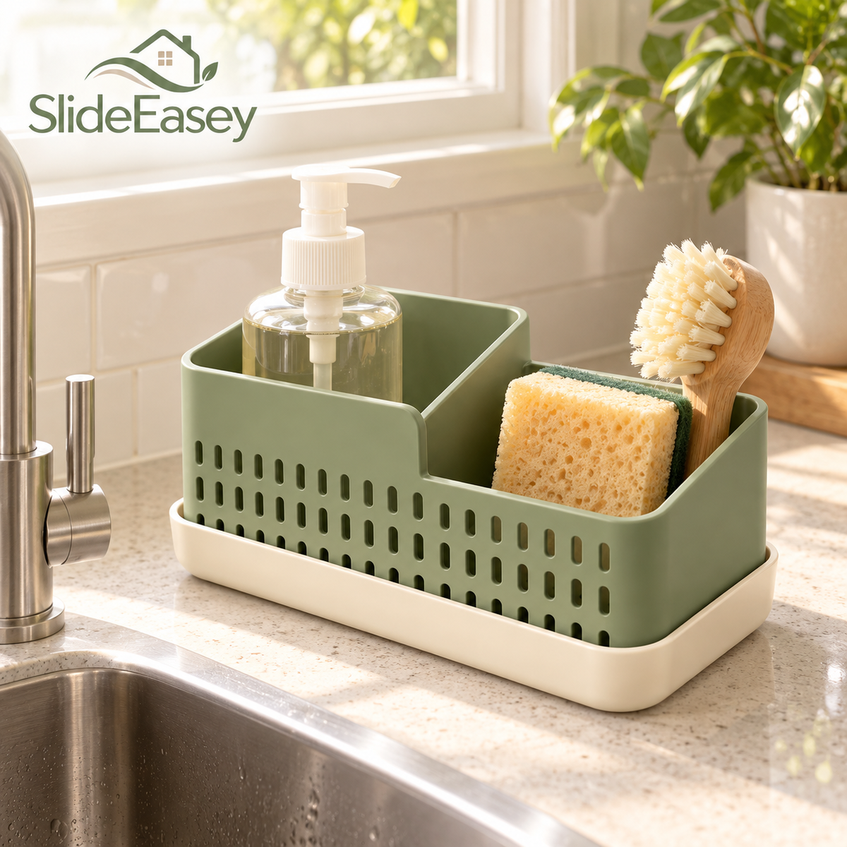 SlideEasey Kitchen Sink Caddy with Drainage Tray — product view 1