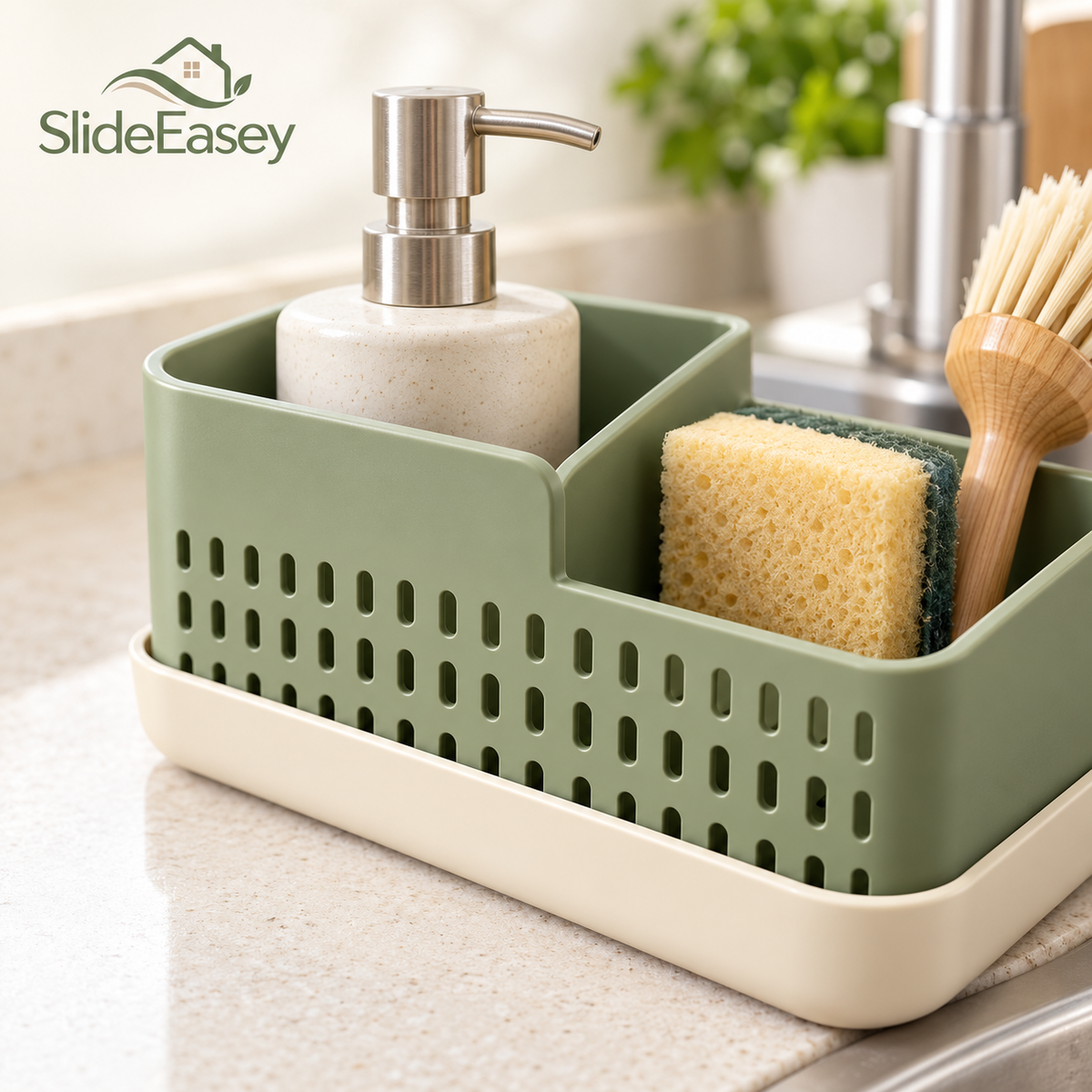 SlideEasey Kitchen Sink Caddy with Drainage Tray — product view 4