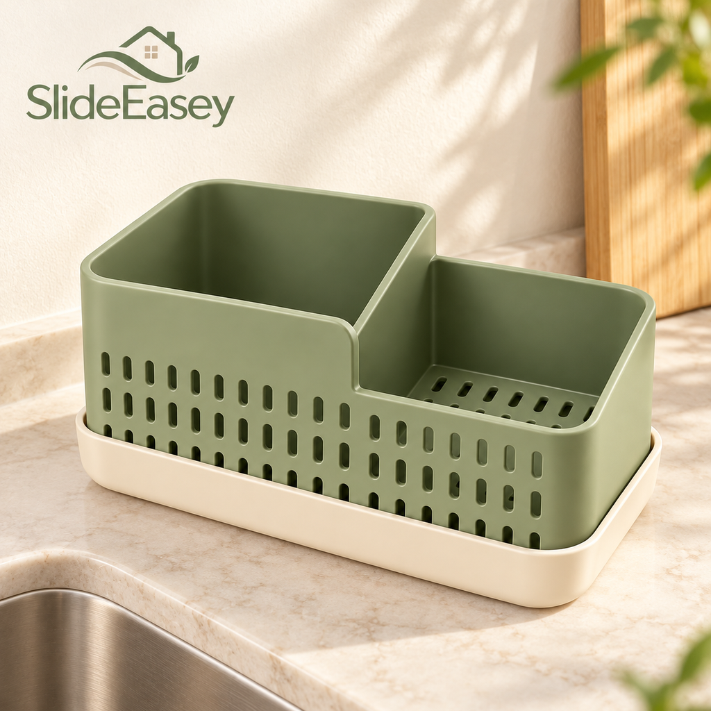 SlideEasey Kitchen Sink Caddy with Drainage Tray — complete product