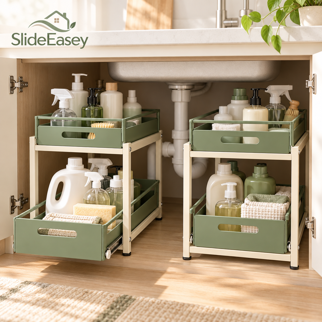 SlideEasey Two-Tier Pull-Out Under-Sink Organizer — Set of 2 — product view 1