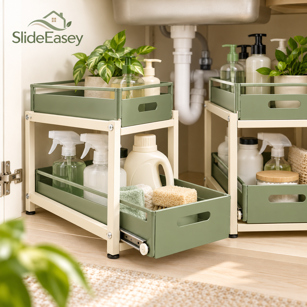 SlideEasey Two-Tier Pull-Out Under-Sink Organizer — Set of 2 — product view 4