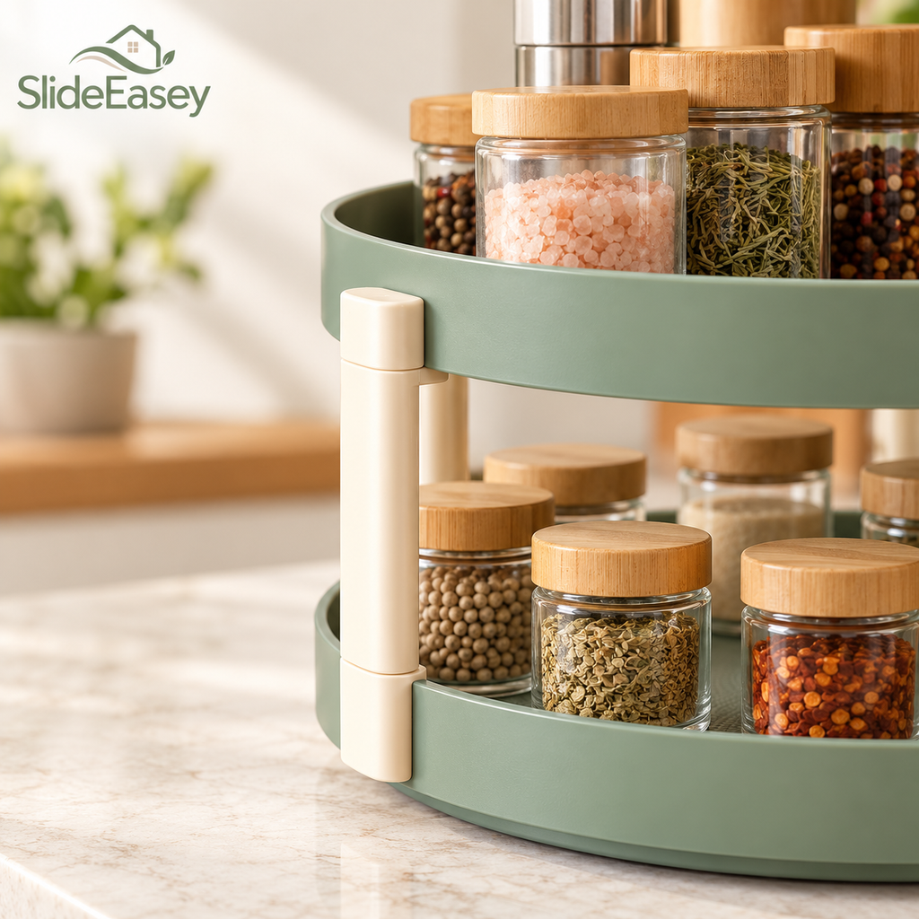 SlideEasey Two-Tier Rotating Spice & Pantry Organizer — product view 4