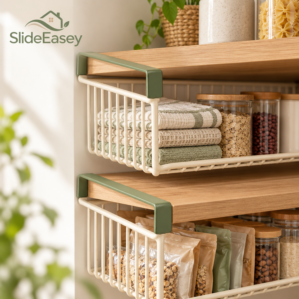 SlideEasey Slide-On Under-Shelf Storage Baskets — Set of 2 — product view 4