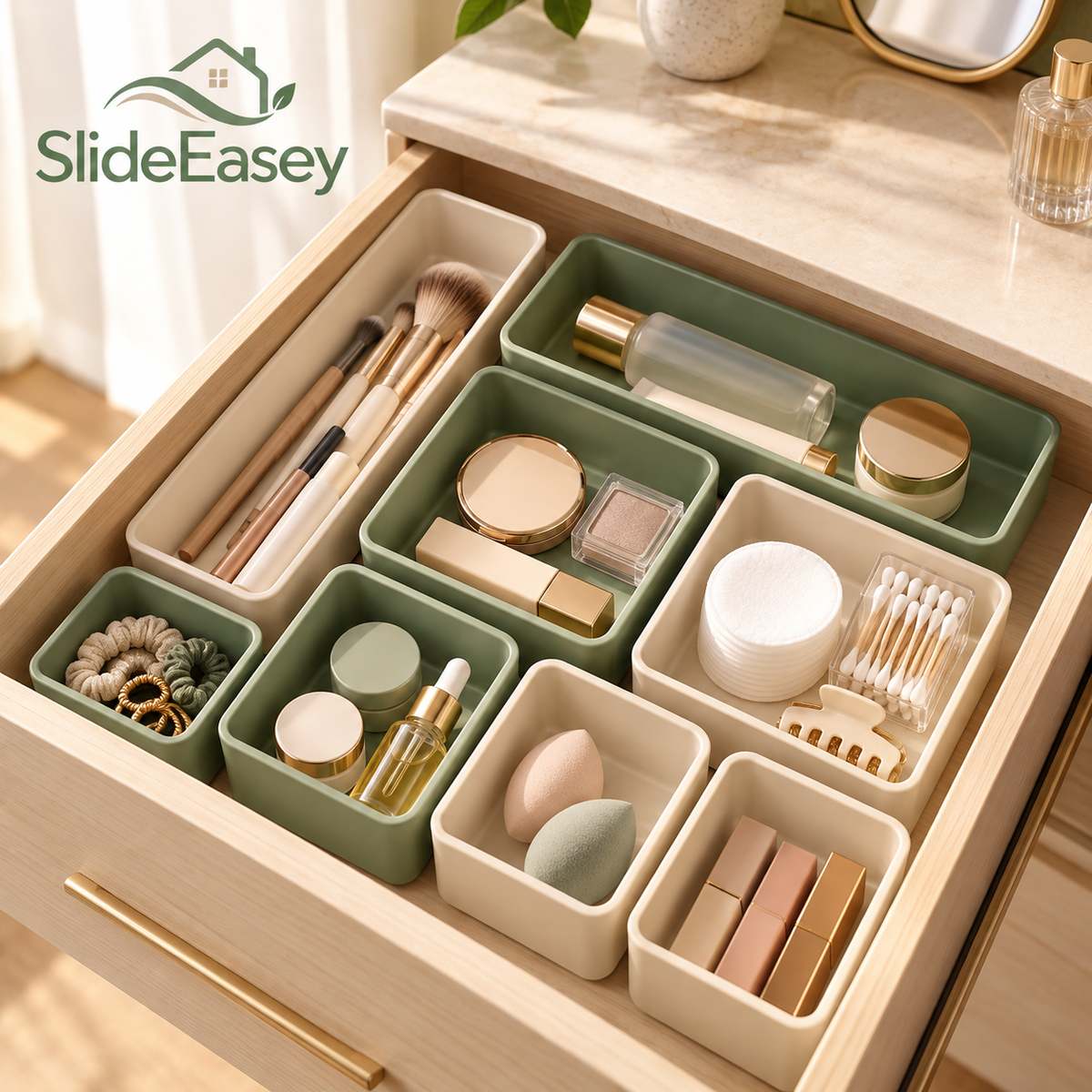 SlideEasey Modular Drawer Organizer Trays — 8-Piece Set — product view 1